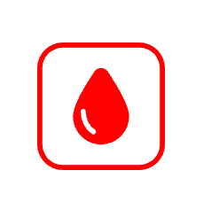 A screenshot of the water icon in the web browser. The water droplet and border are both red.